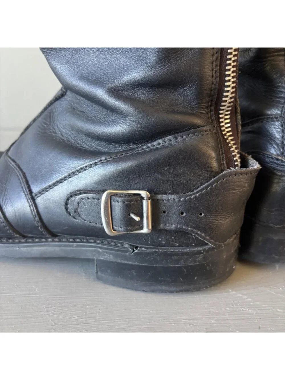 Vintage Lewis Leathers LL178 Motorway Boots Black Leather US Men 7 England Shoes